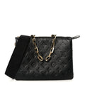 Lambskin Embossed Monogram Coussin PM Black