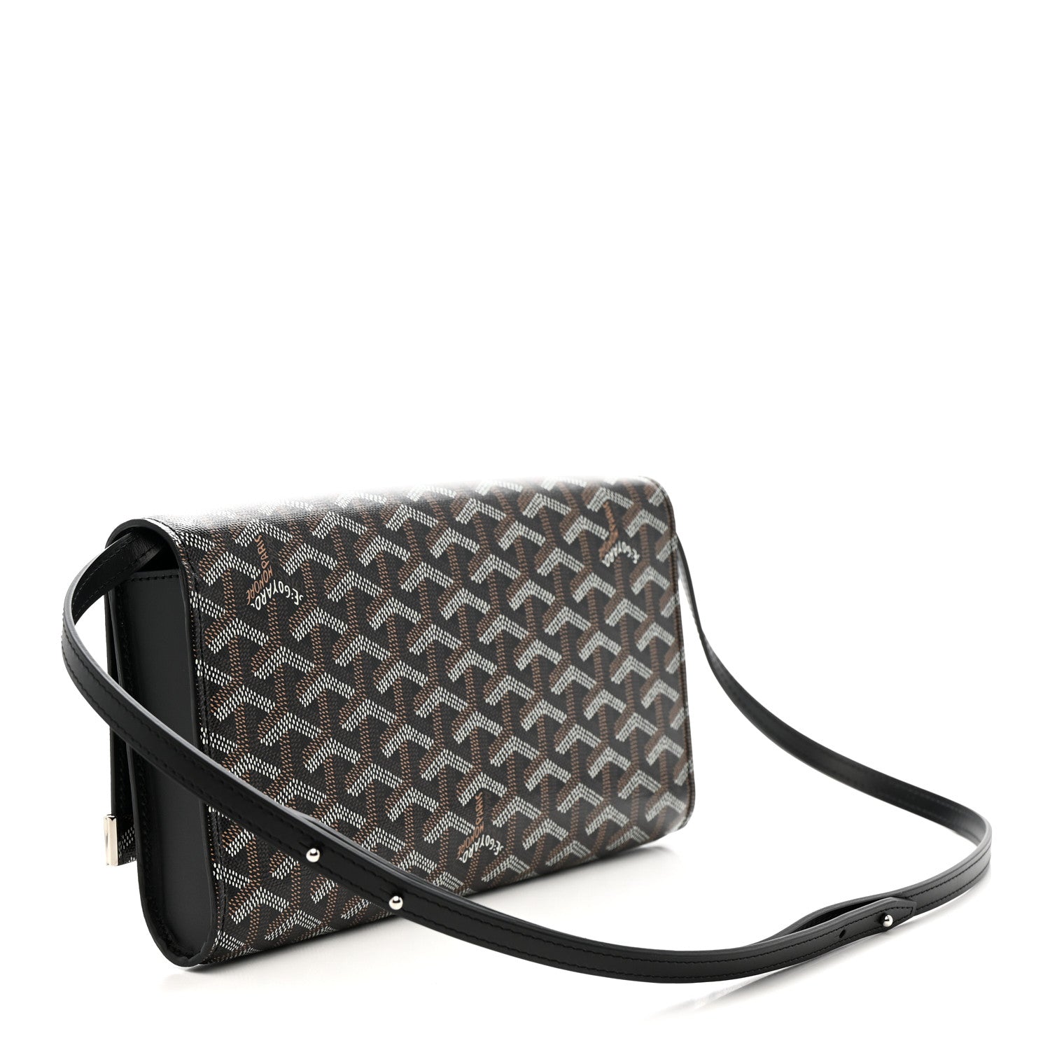 Goyardine Monte Carlo Bois Clutch With Strap Black