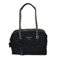 Nylon Tessuto Impuntu Quilted Shoulder Bag Black