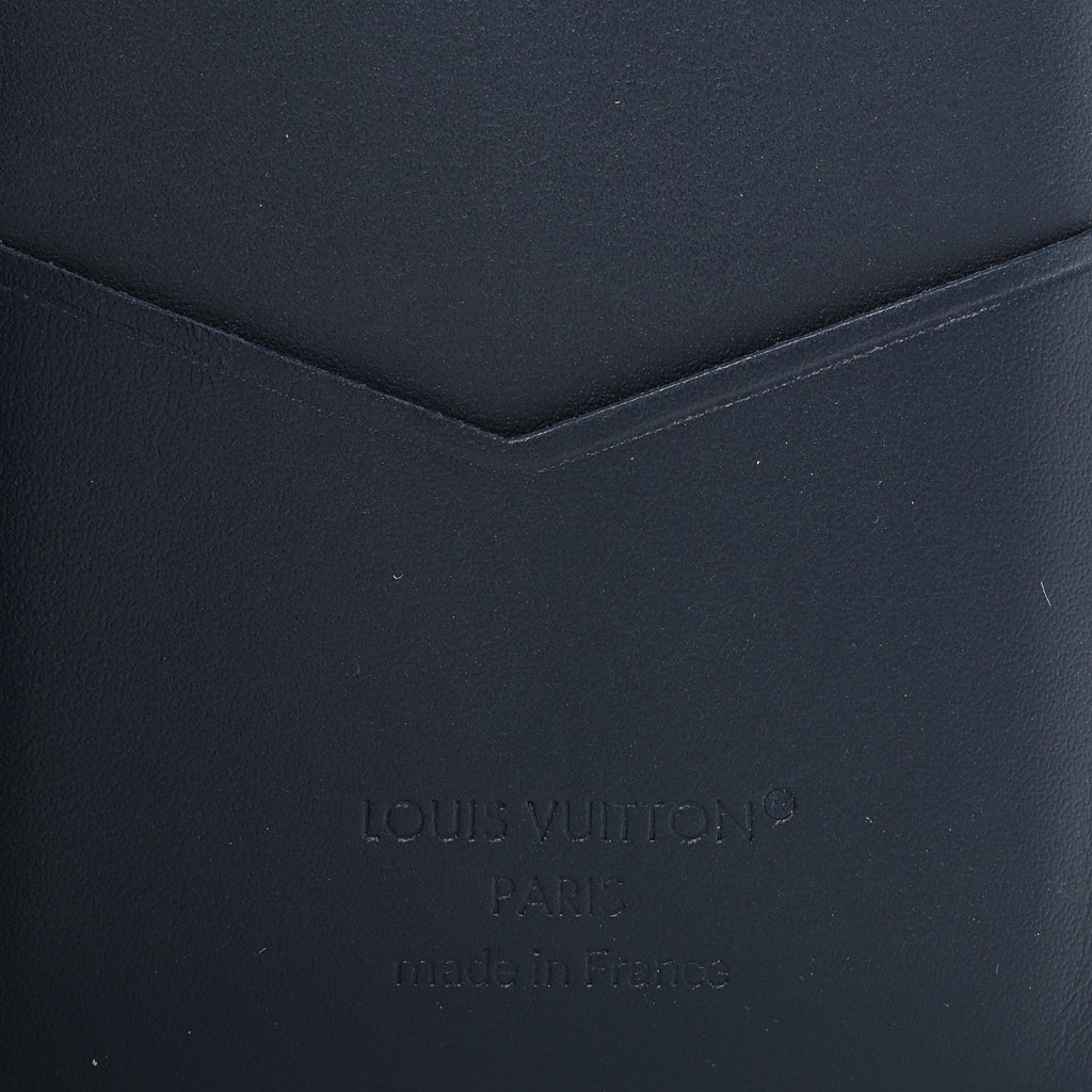Calfskin Monogram Shadow Pocket Organizer Navy Blue White