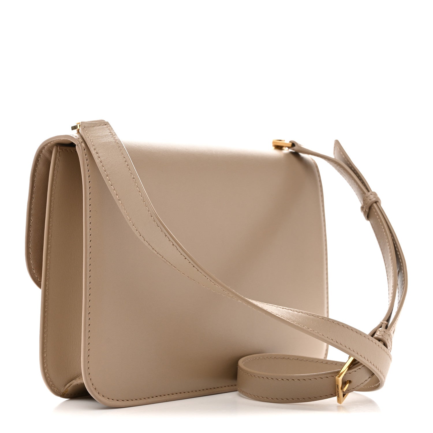 Smooth Calfskin Le Carre Satchel Dark Beige