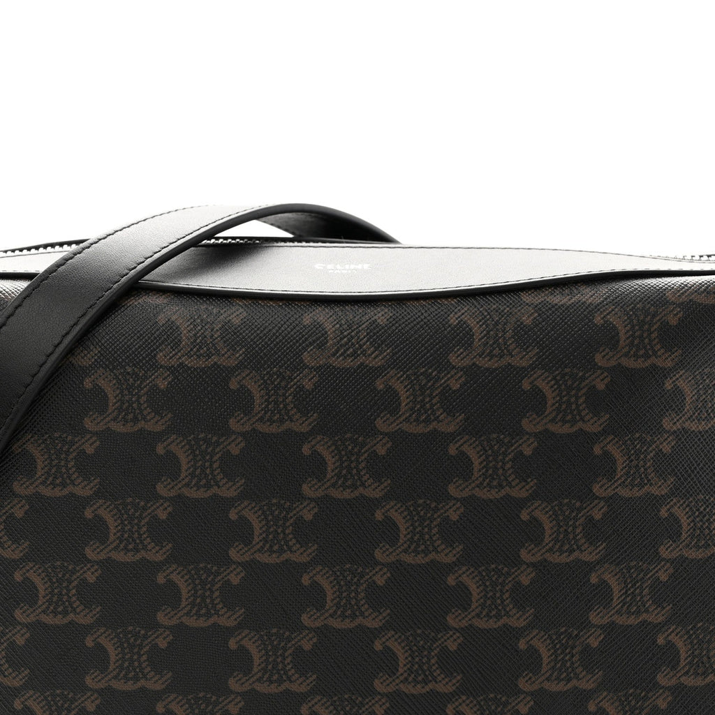 Triomphe Canvas Calfskin Harry Crossbody Bag Black