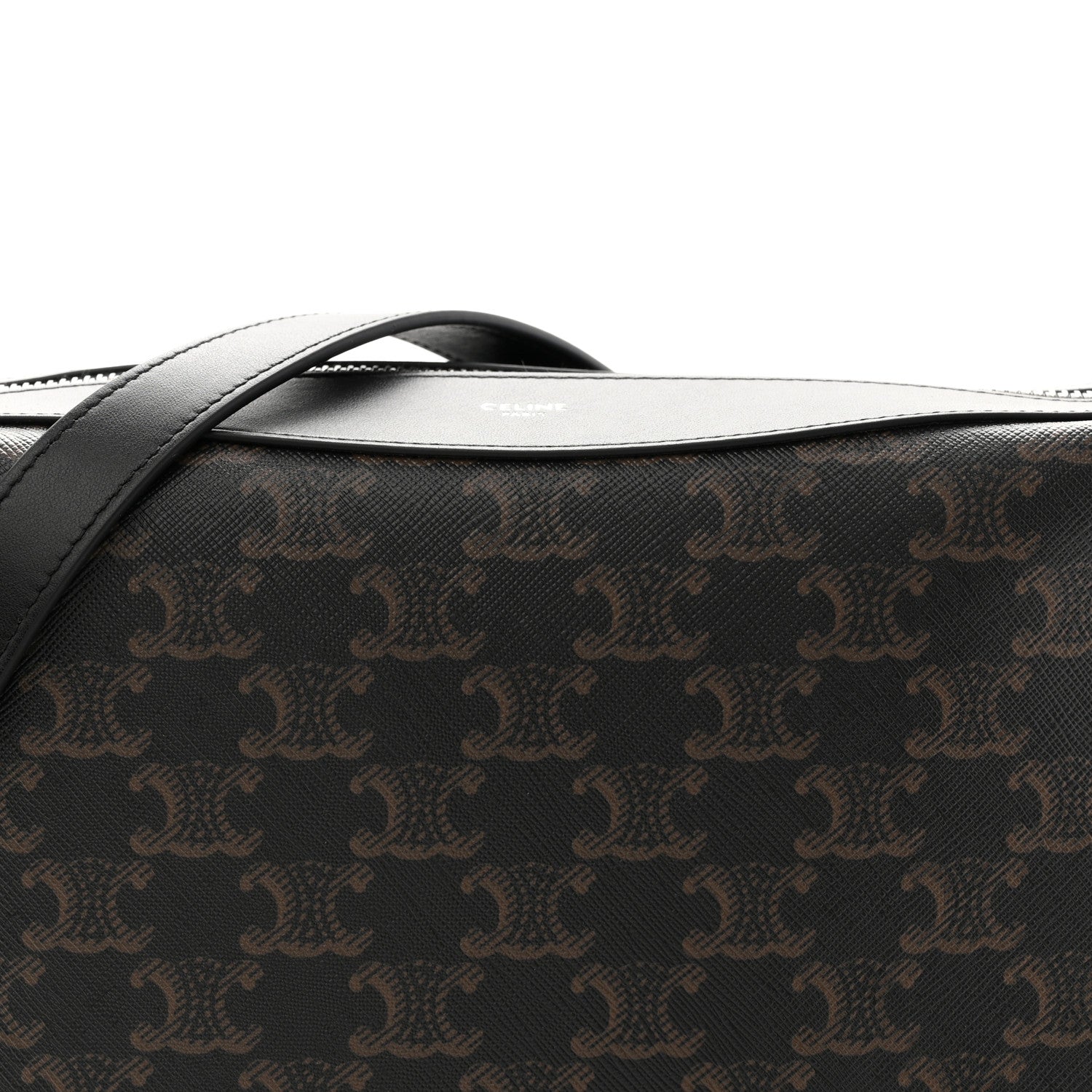 Triomphe Canvas Calfskin Harry Crossbody Bag Black