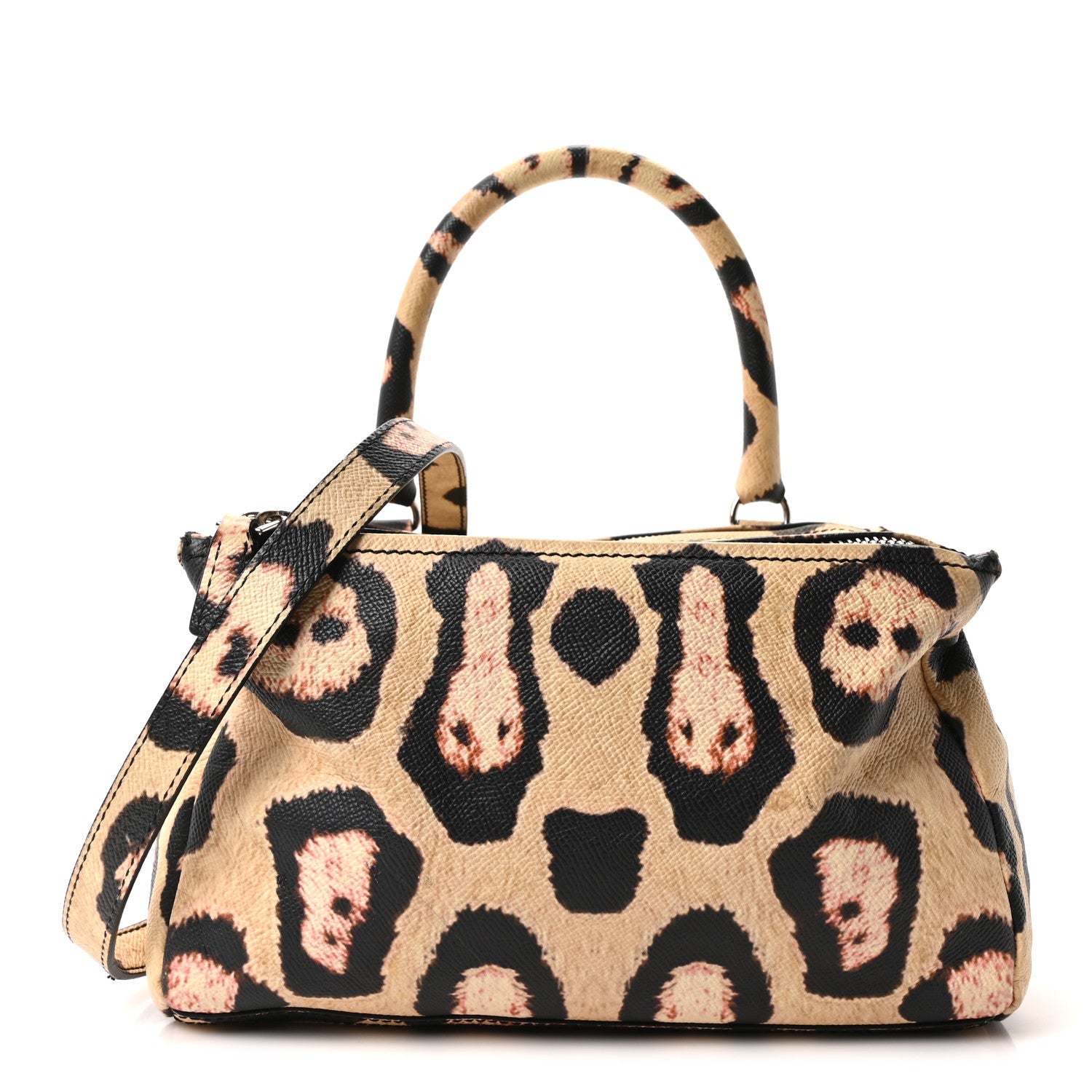 Calfskin Leopard Print Small Pandora Multicolor