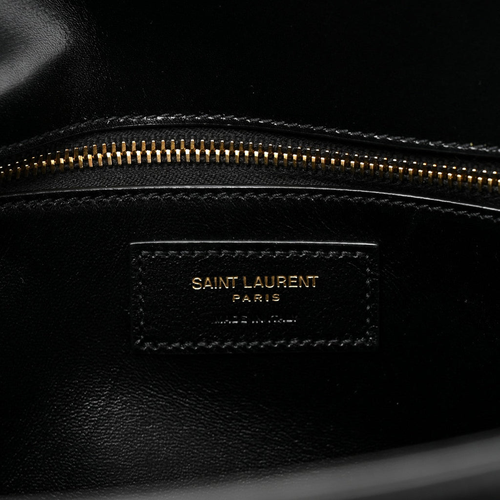 Smooth Calfskin Manhattan Top Handle Black