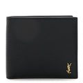 Grained Calfskin Tiny Cassandre East West Wallet Midnight Blue