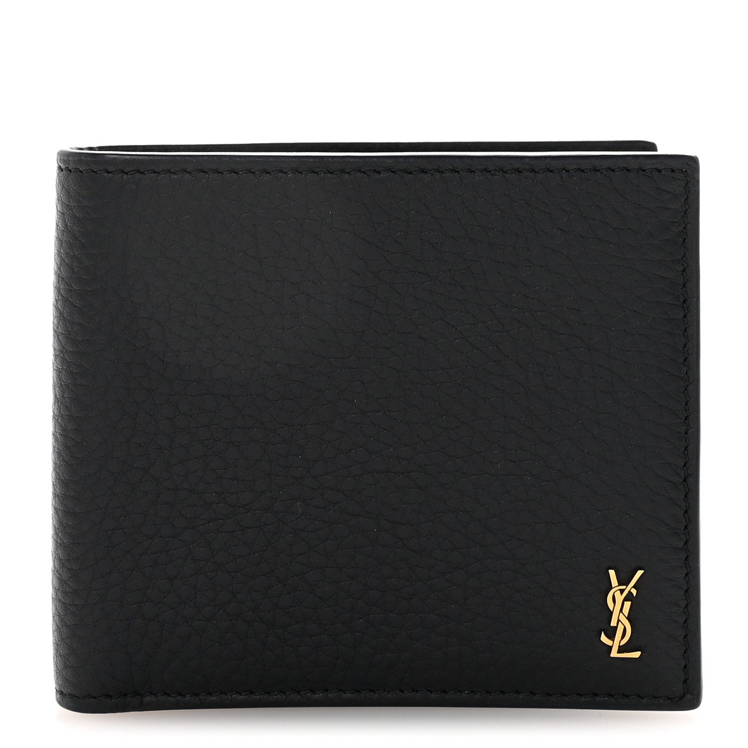 Grained Calfskin Tiny Cassandre East West Wallet Midnight Blue