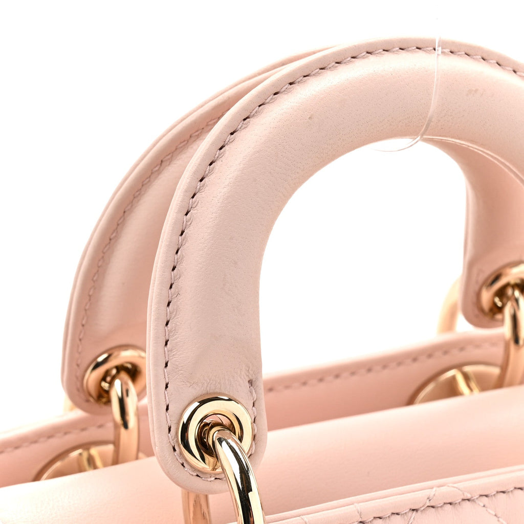 Lambskin Cannage Micro Lady D-Joy Powder Pink