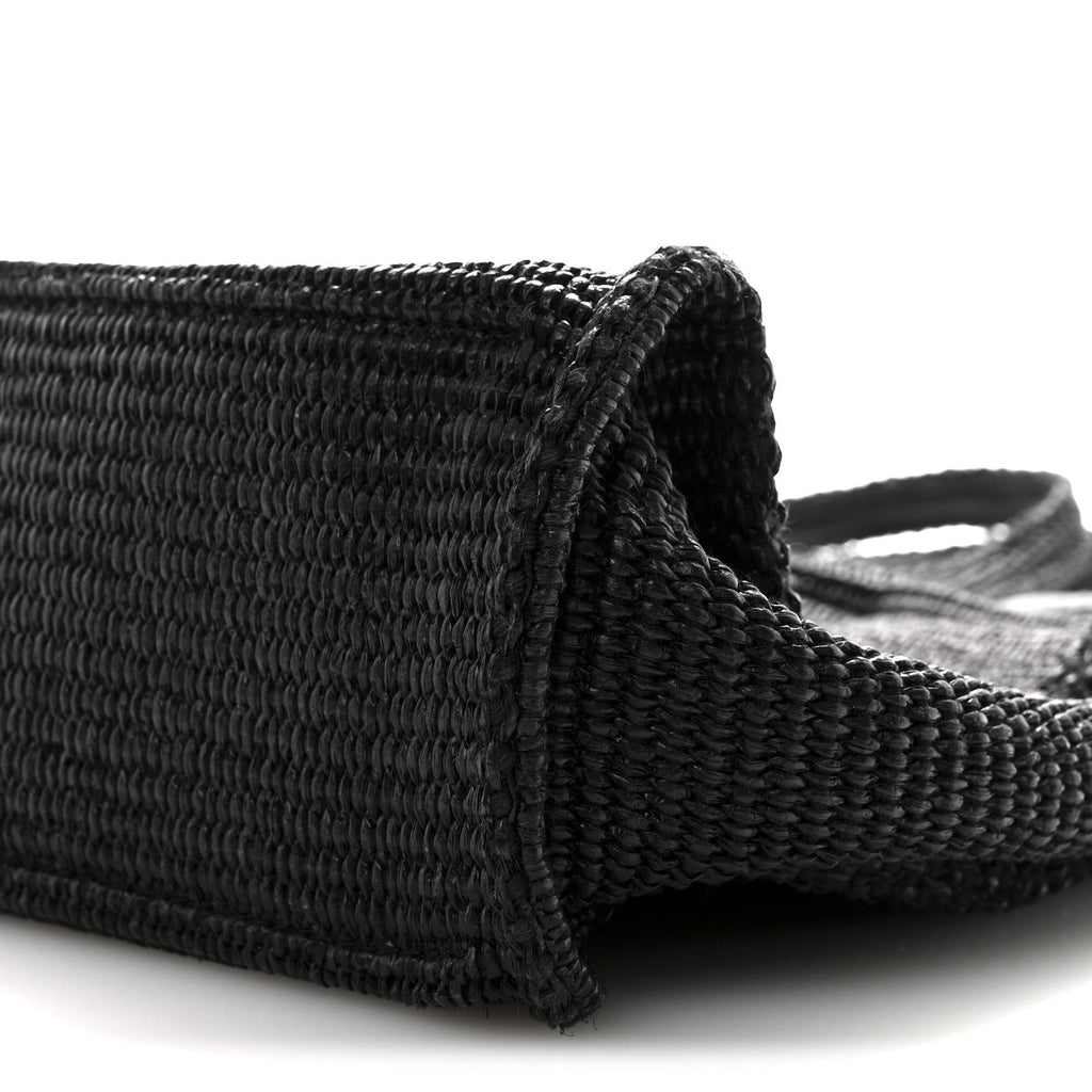 Raffia Large G Shopping Tote Black