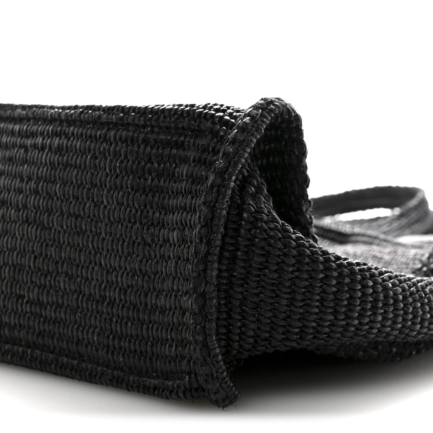 Raffia Large G Shopping Tote Black