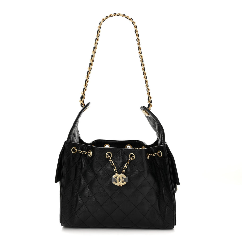Caviar Quilted Small Chanel 25 Handbag Black