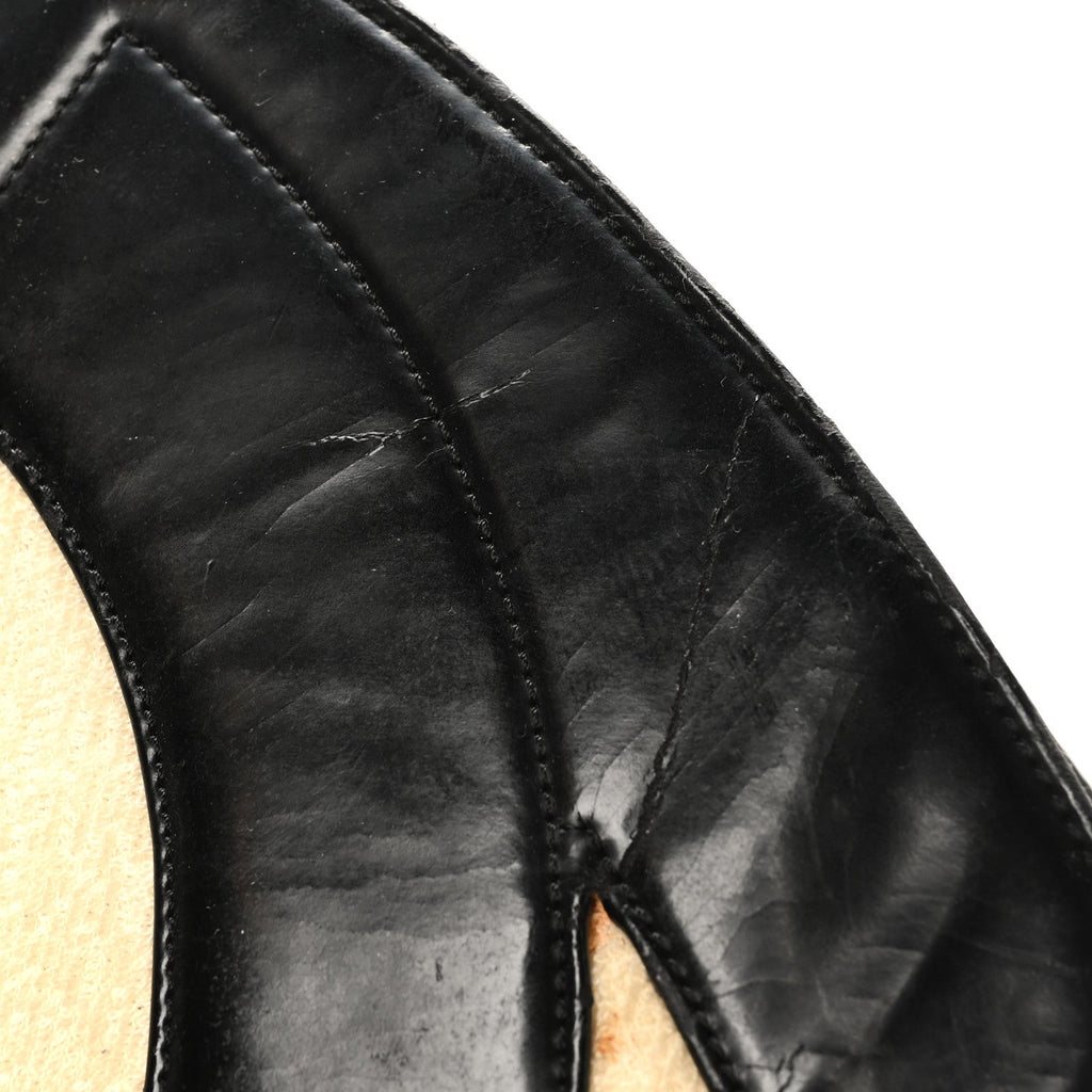 Patent Terry Cloth CC Heart Shoulder Bag Black
