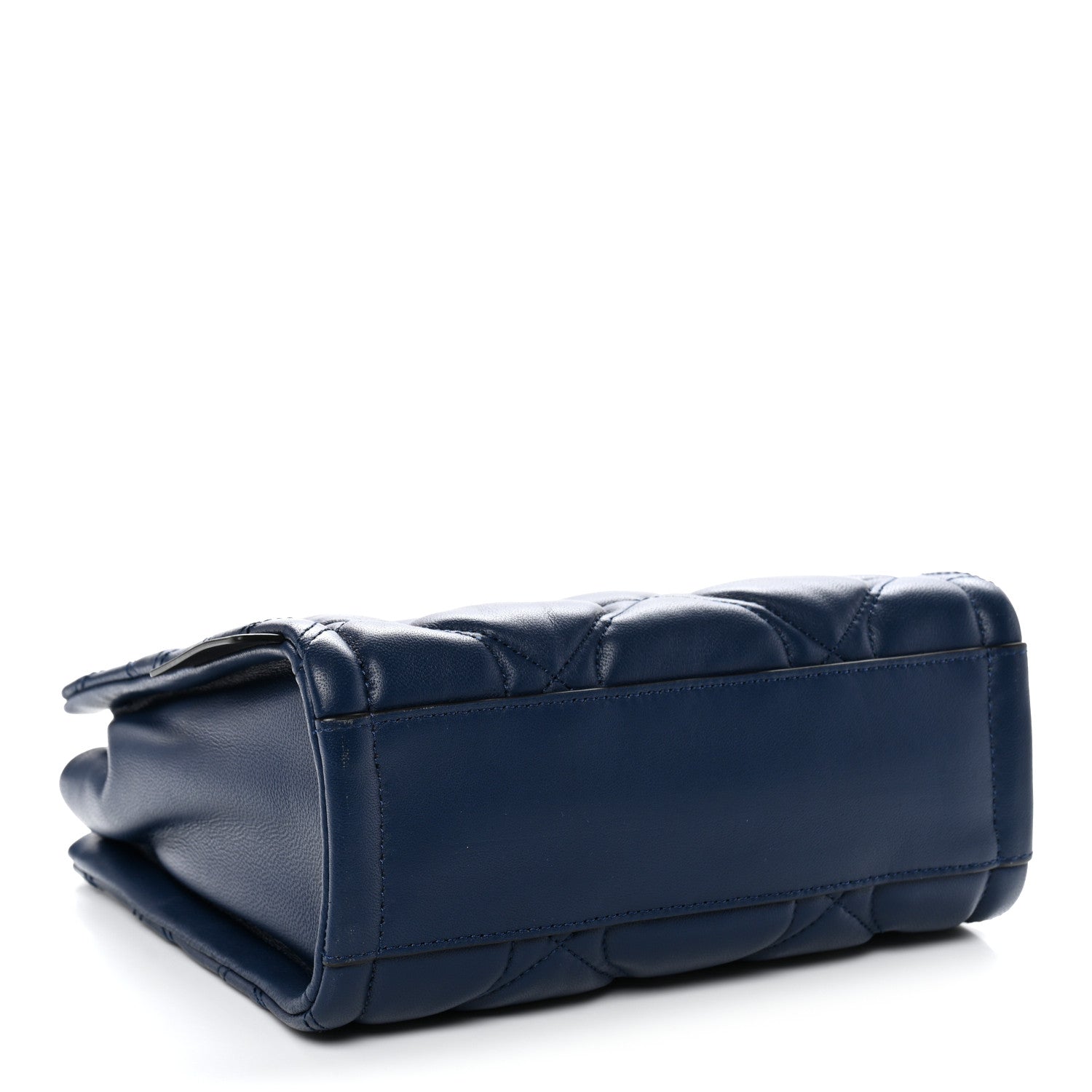 Lambskin Quilted Mini Grind Tote Bag Azure Blue