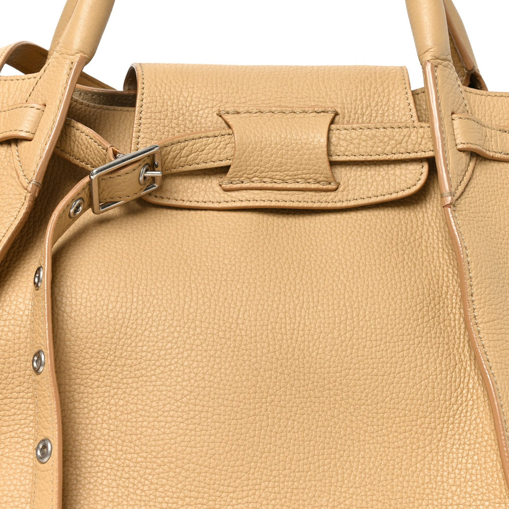 Supple Grained Calfskin Small Big Bag Sand