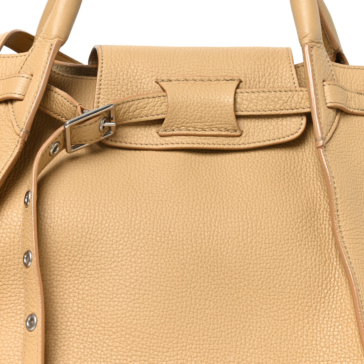Supple Grained Calfskin Small Big Bag Sand
