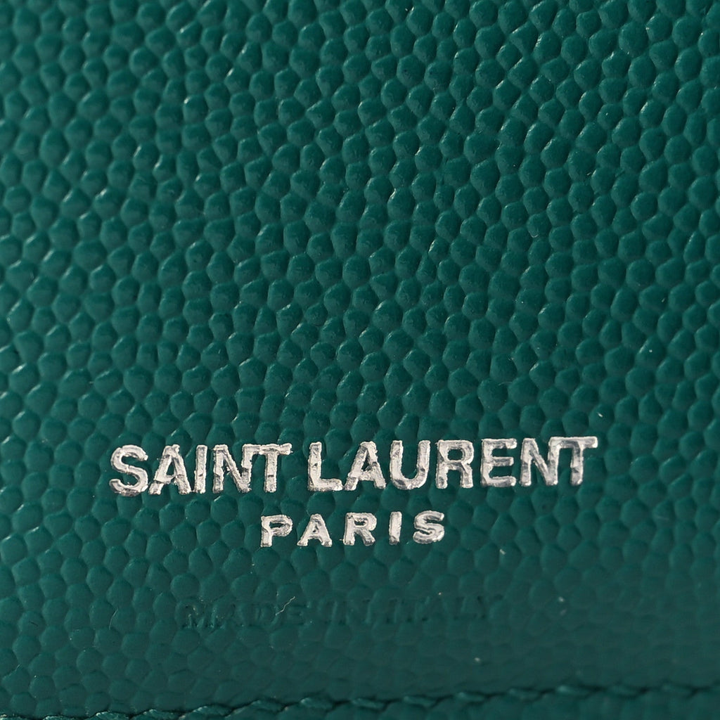 Grain De Poudre Matelasse Chevron Monogram Zipped  Case Malachite Green