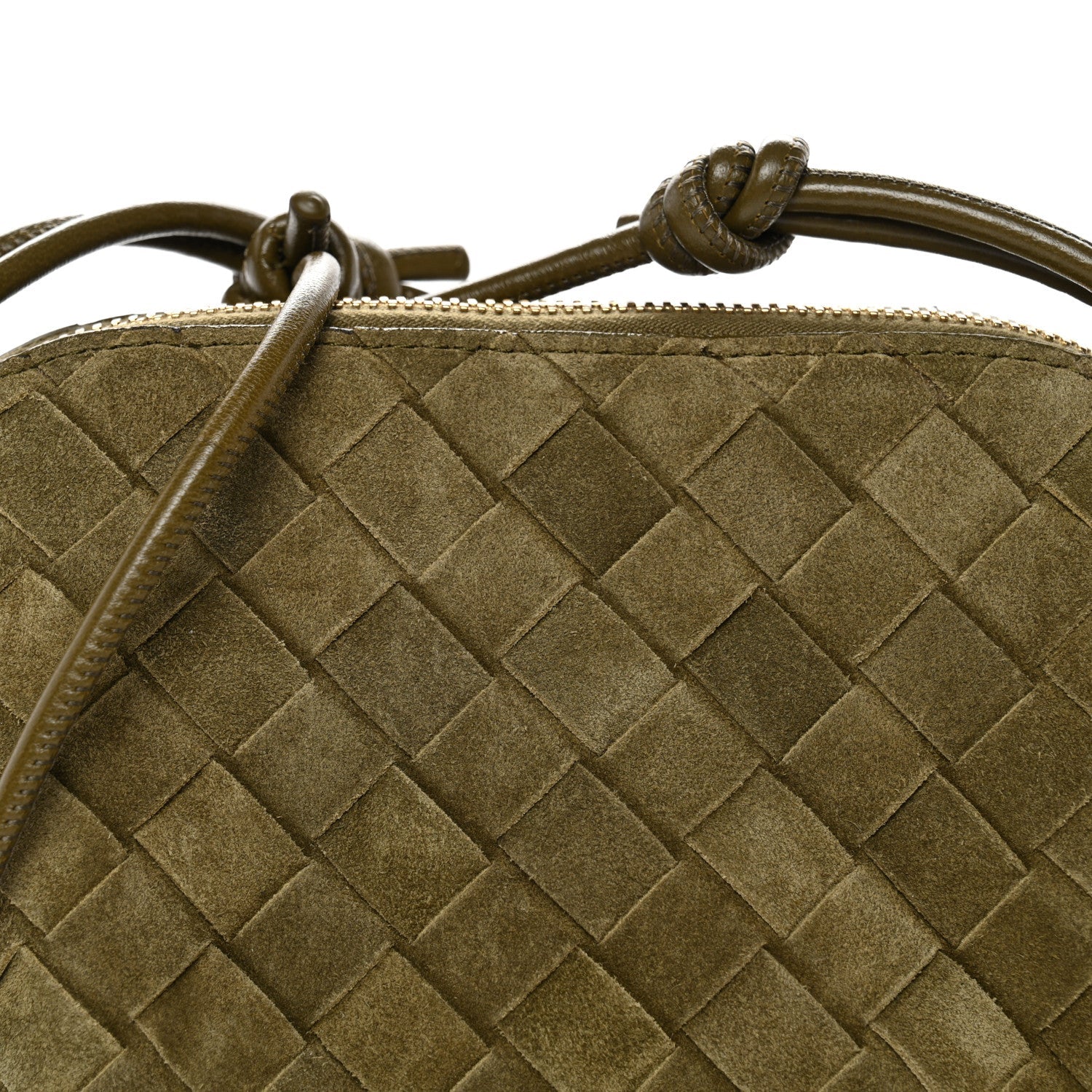 Suede Intrecciato Concert Pouch Cypress