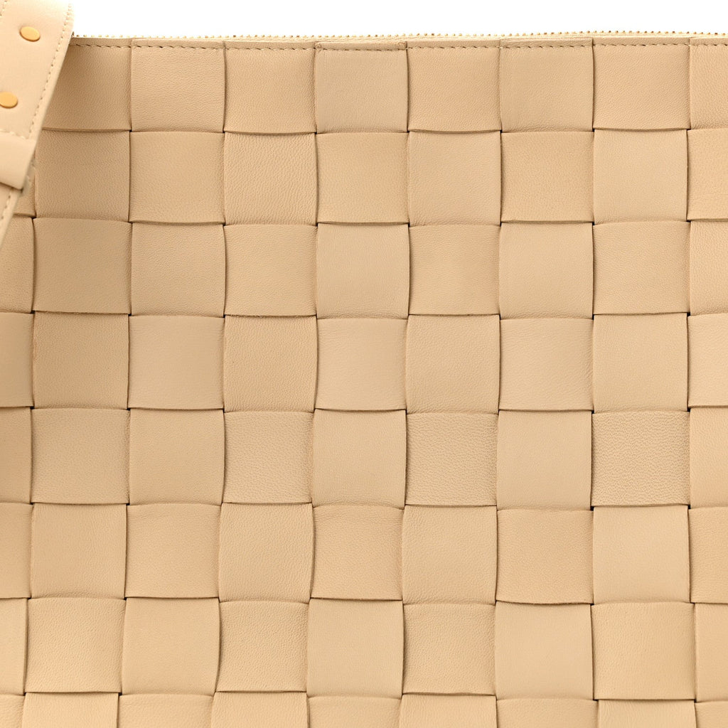 Lambskin Maxi Intrecciato Bowling Cassette Shoulder Bag Porridge