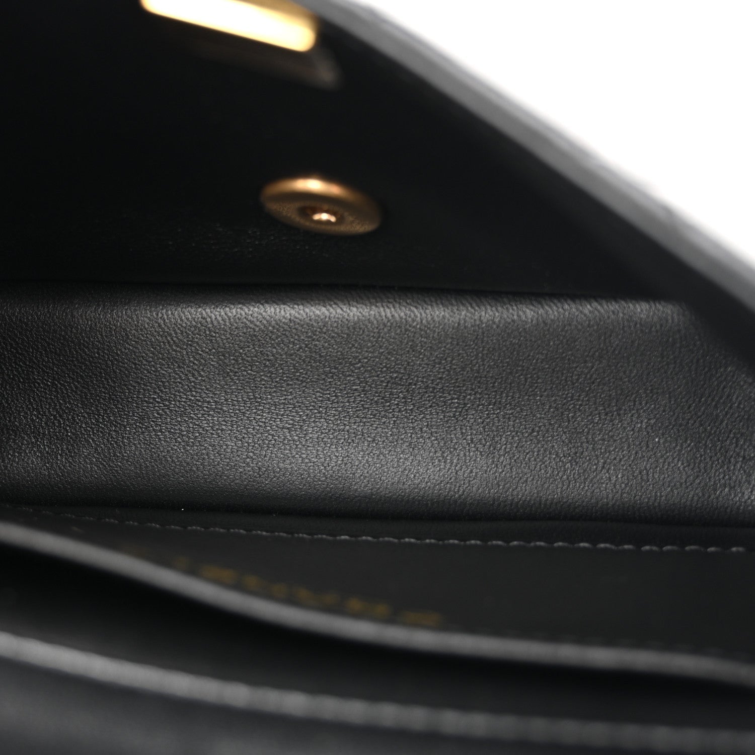Shiny Lambskin Quilted Pearl Twist Mini Square Flap Black