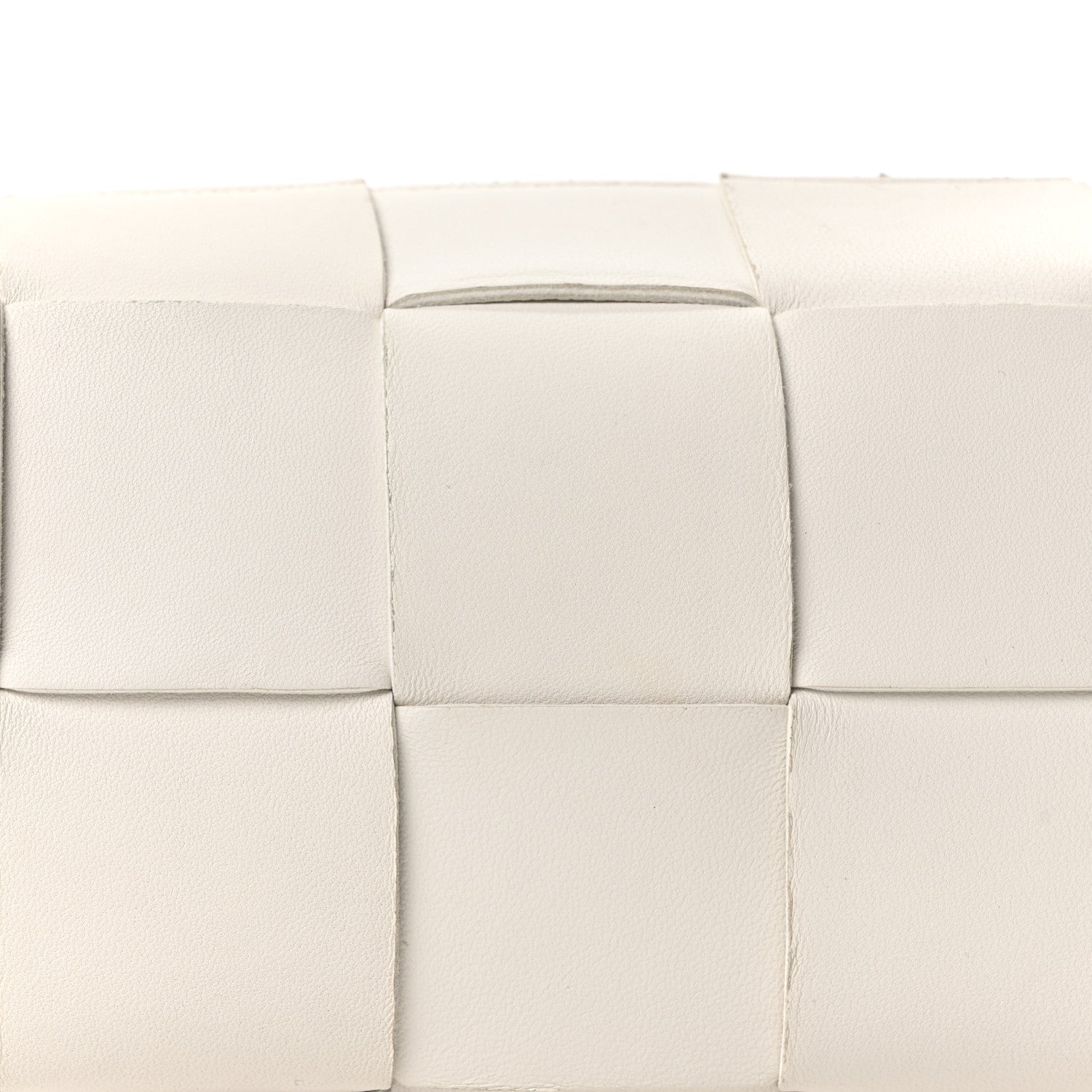 Lambskin Maxi Intrecciato Small Brick Cassette Bag White