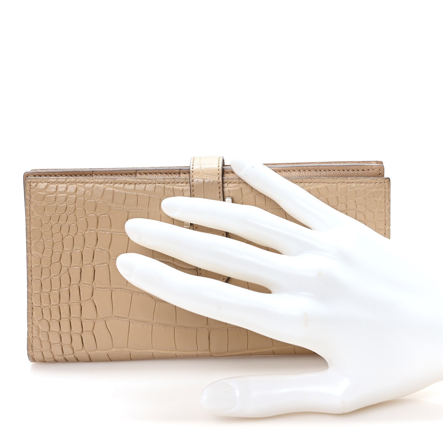 Matte Alligator Bearn Gusset Wallet Poussiere