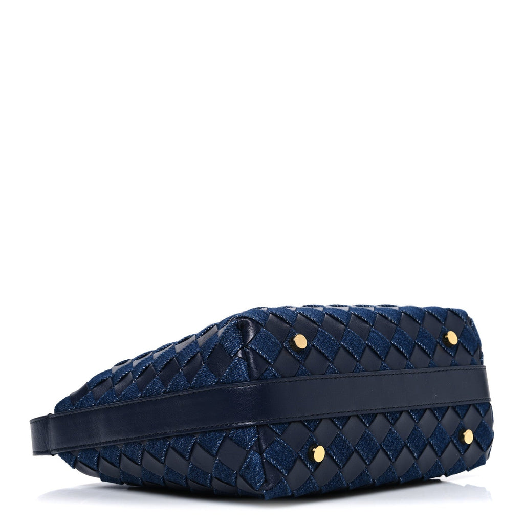Nappa Denim Intrecciato Mini Wallace Abyss Indigo