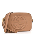 Pebbled Calfskin Small Soho Disco Bag Rose Beige