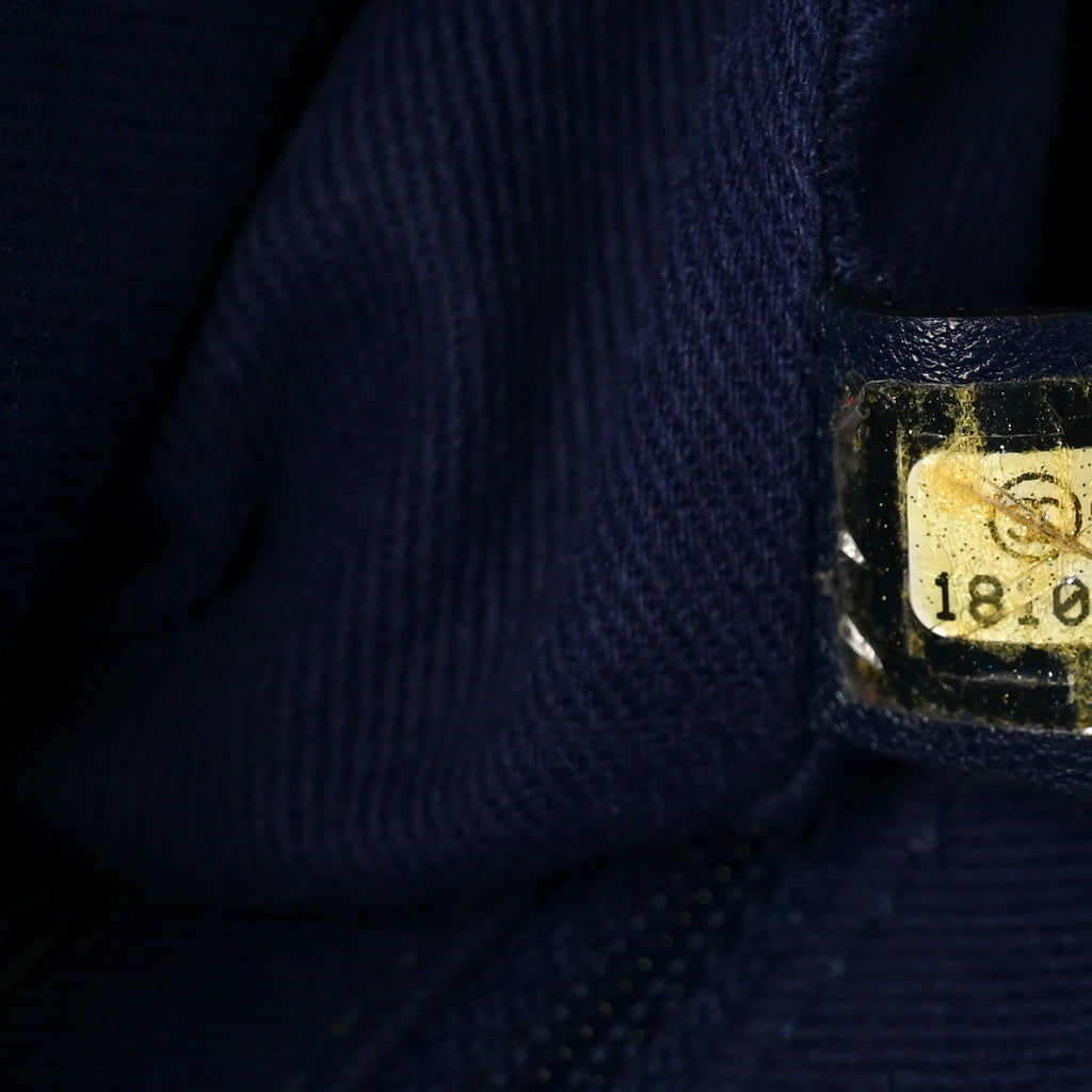 Suede Quilted Whipstitch Mini Flap Blue