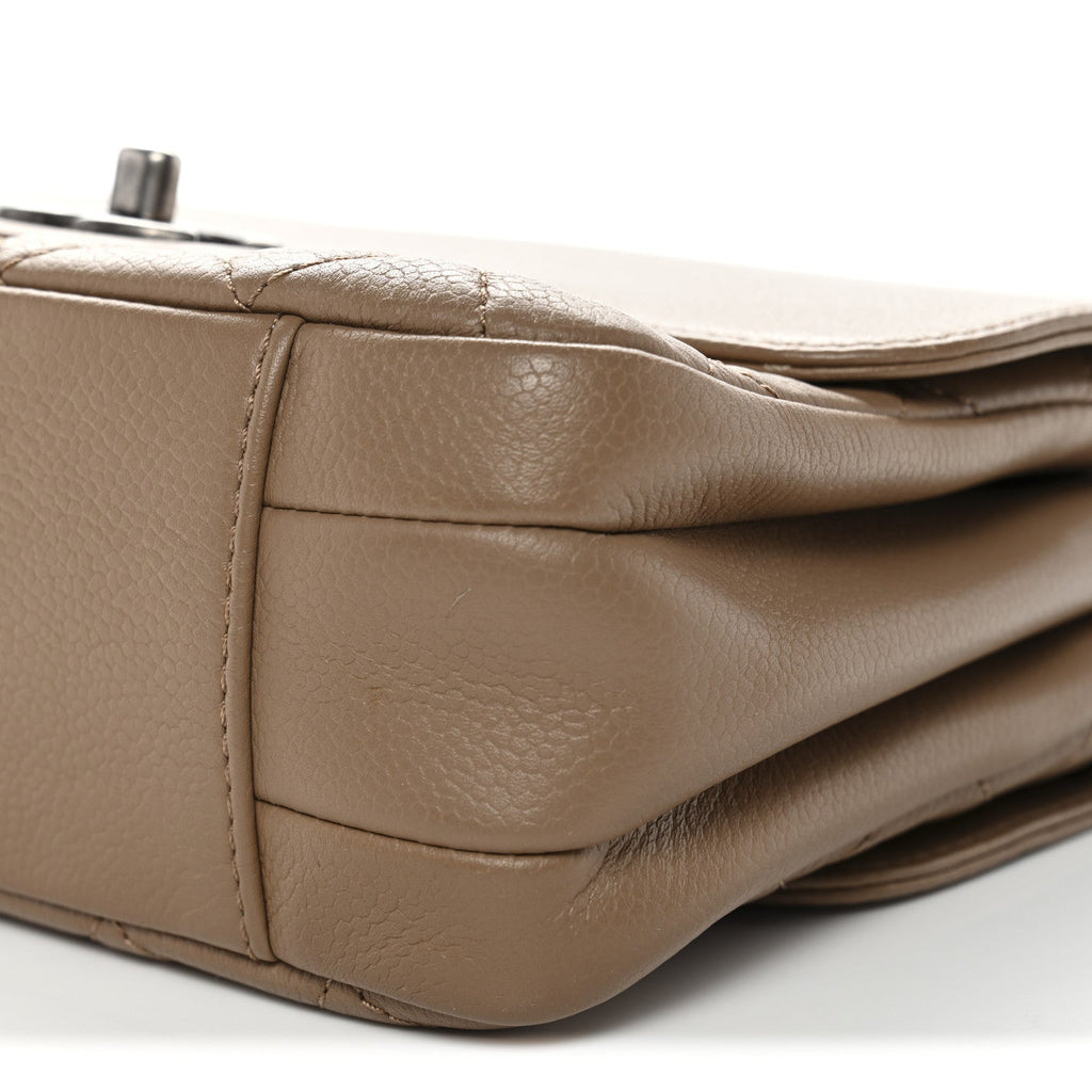 Caviar Quilted Mini All About Flap Bag Brown