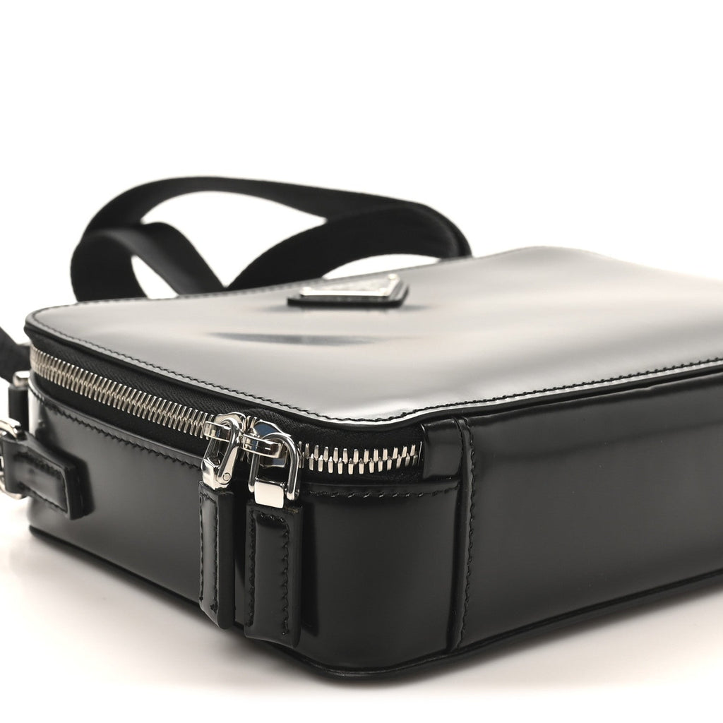 Spazzolato Medium Brique Crossbody Bag Black