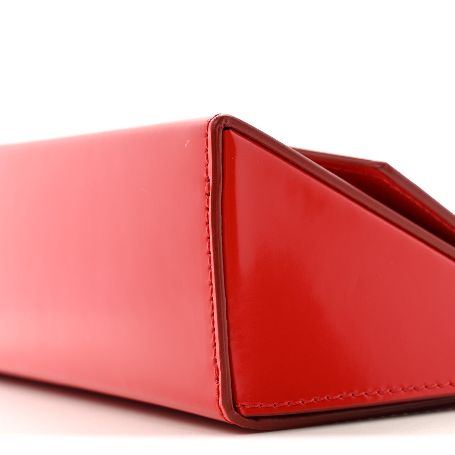 Brushed Calfskin Mini Geometric Clutch Bag Flame Red