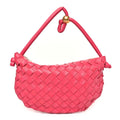Nappa Intrecciato Small Turn Pouch Cranberry