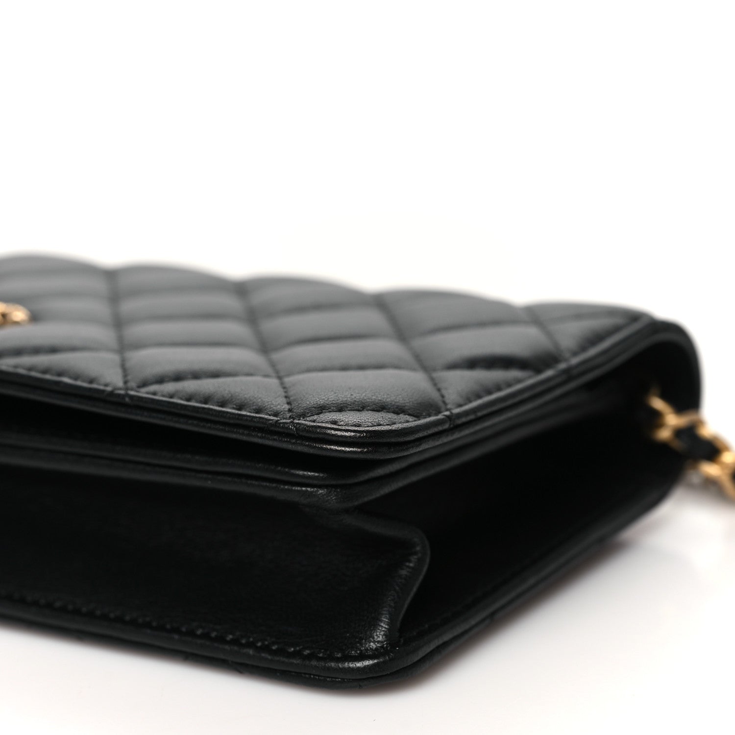 Lambskin Quilted CC Clutch On Chain Black