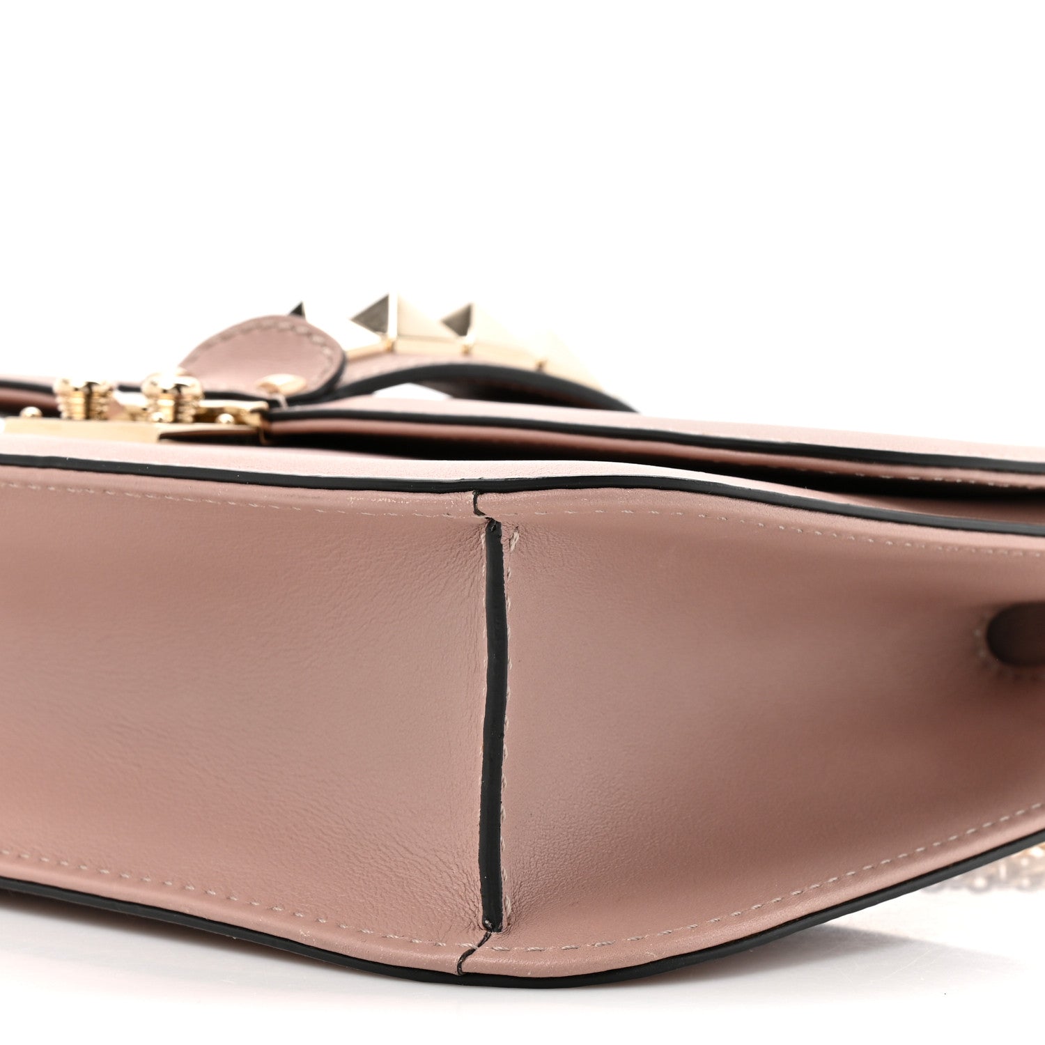Vitello Medium Glam Lock Rockstud Flap Poudre