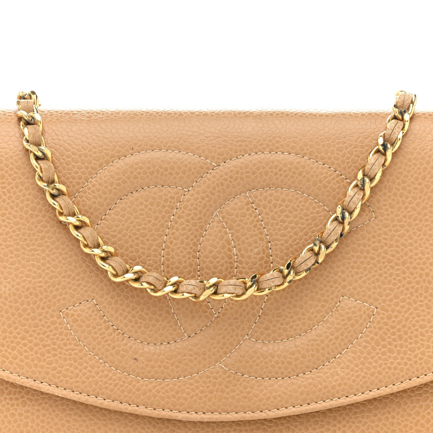 Caviar Timeless CC Wallet on Chain WOC Beige