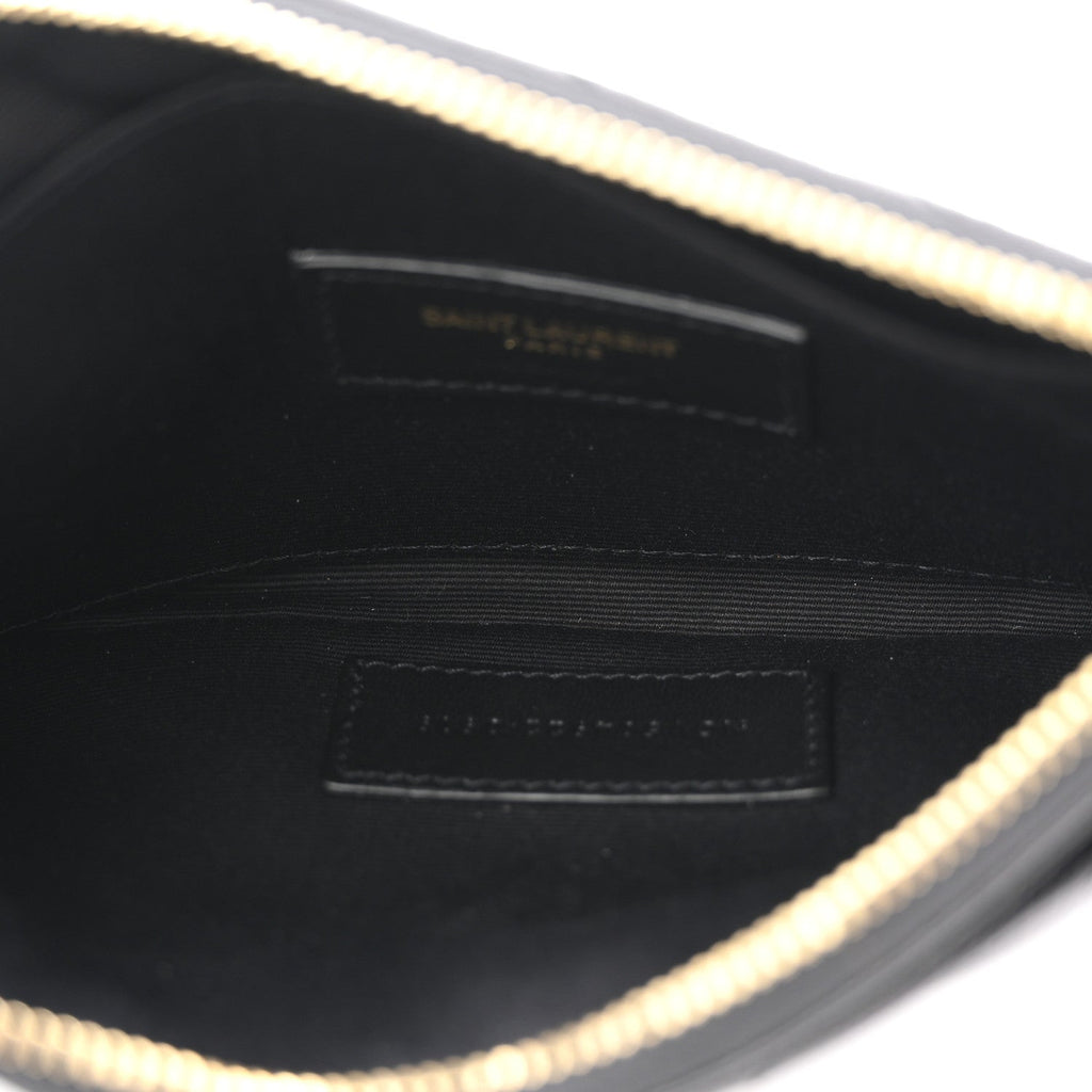 Grain De Poudre Chevron Monogram Bill Pouch Black