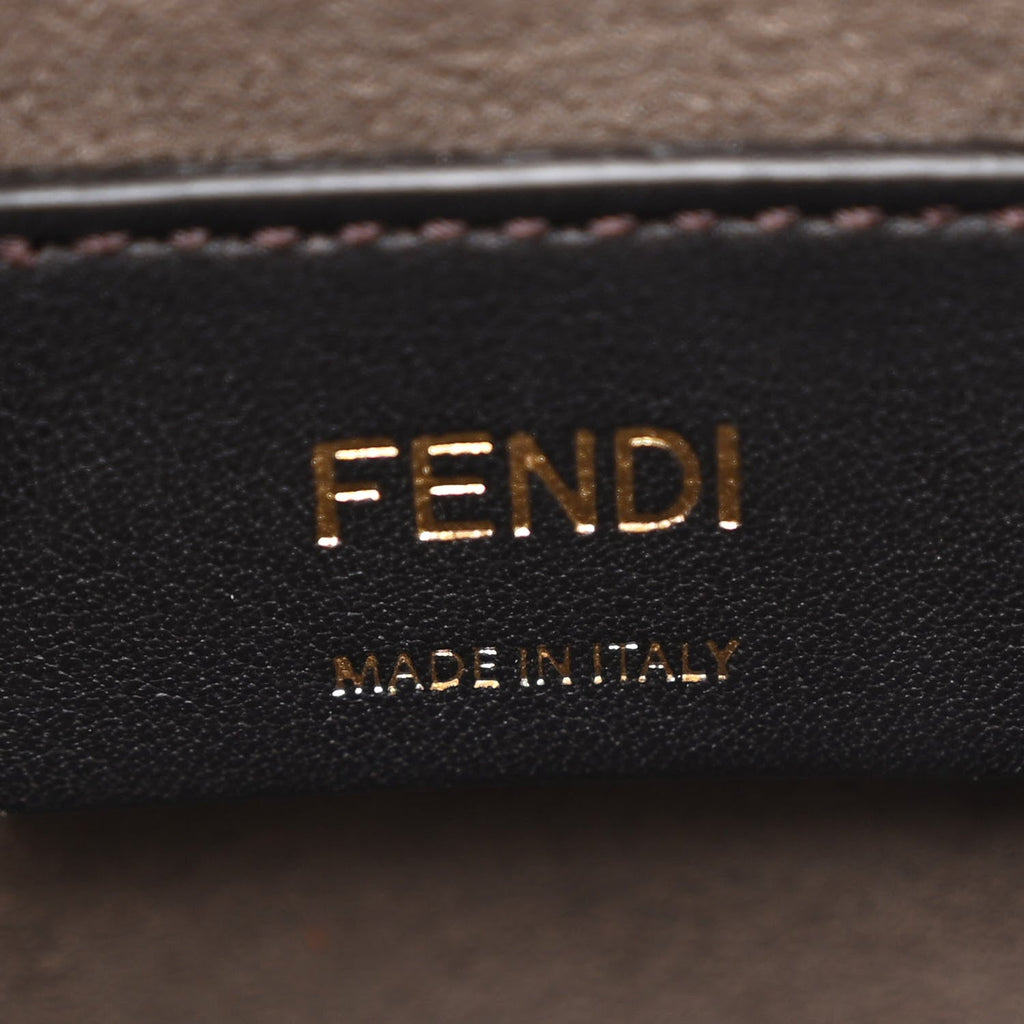Vitello Liberty F is Fendi Bi-Color FF 1974 Embossed Mini Mon Tresor Bucket Bag Maya Black