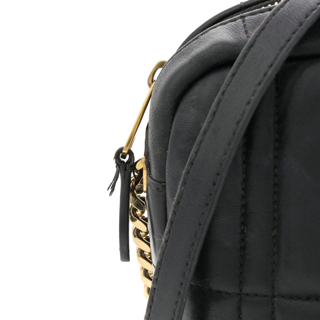 Lambskin Quilted Small Lola Camera Bag Black