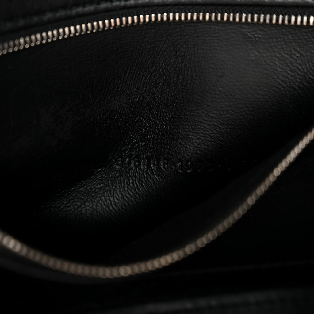 Grained Calfskin Small Hourglass Sling Shoulder Bag Black