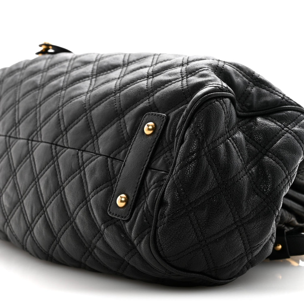 Calfskin Quilted Stam Black