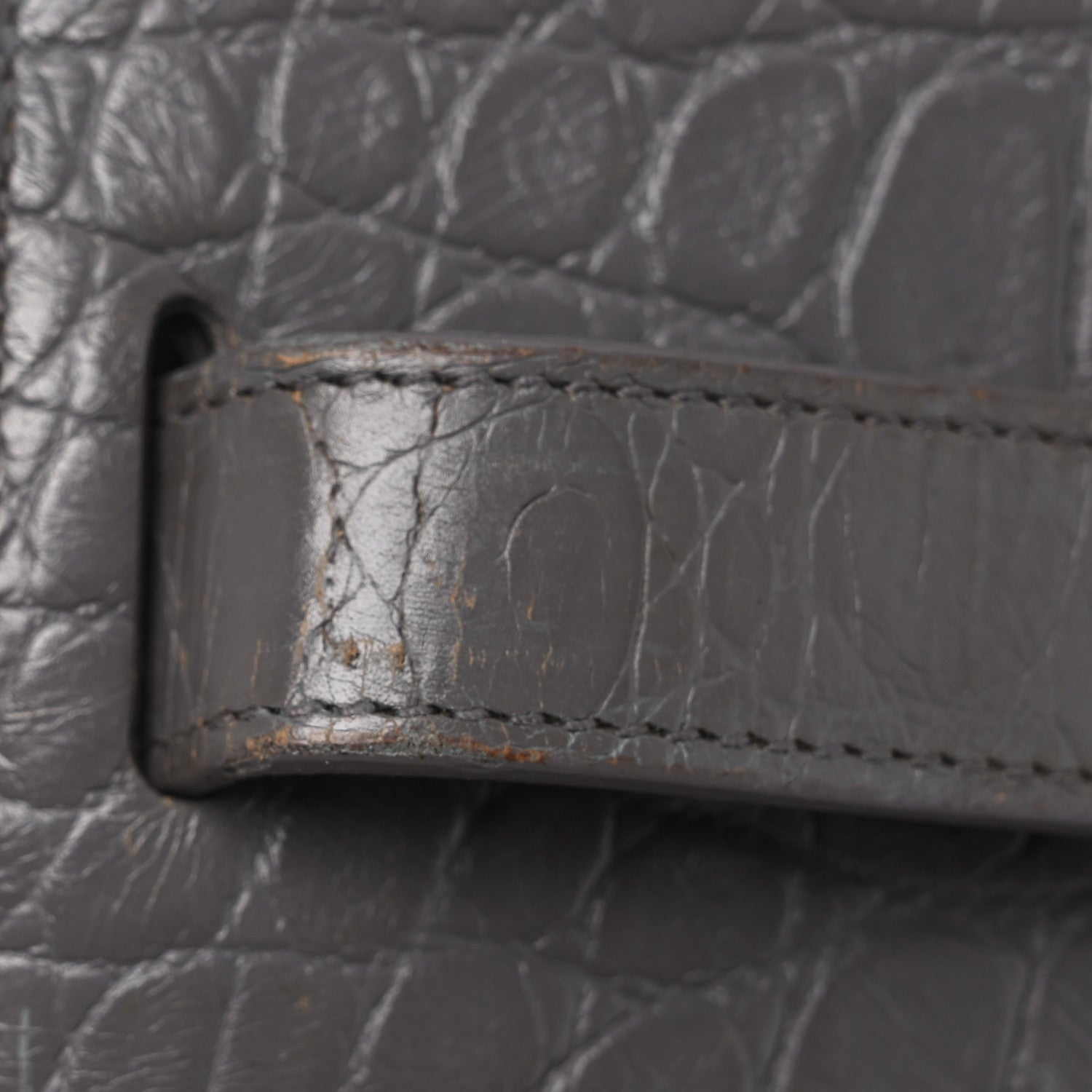 Calfskin Crocodile Embossed Small Sac de Jour Fog