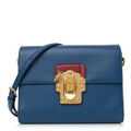Calfskin Snakeskin Lucia Shoulder Bag Blue Red