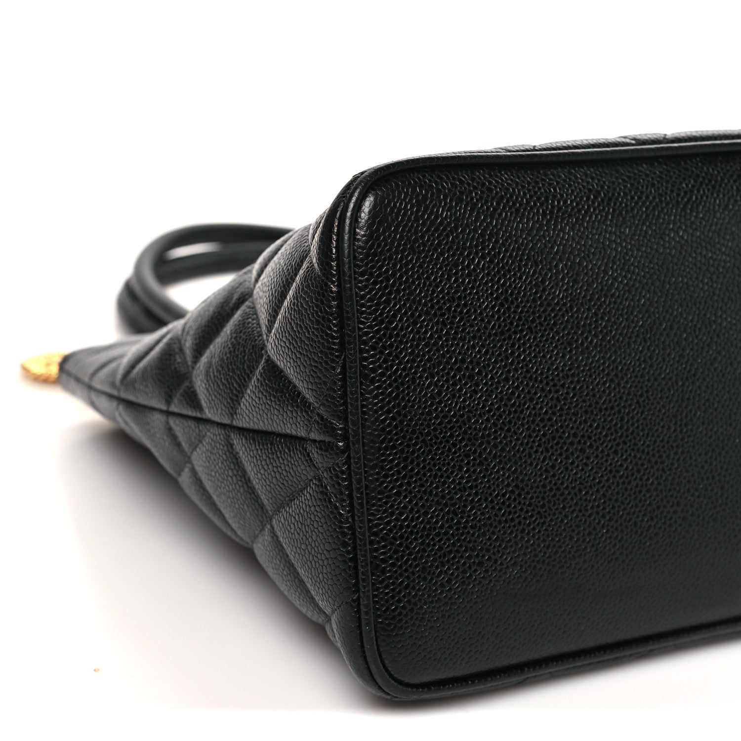 Caviar Quilted Medallion Tote Black