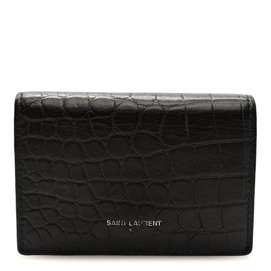 Calfskin Crocodile Embossed Business  Case Coal