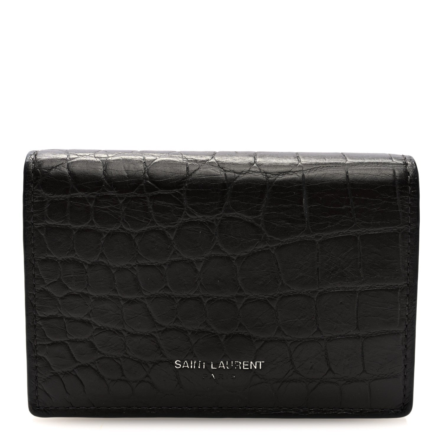 Calfskin Crocodile Embossed Business  Case Coal