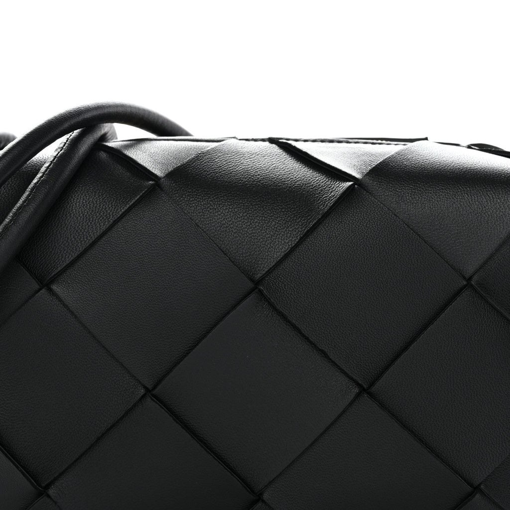 Lambskin Maxi Intrecciato Small Cassette Camera Bag Black