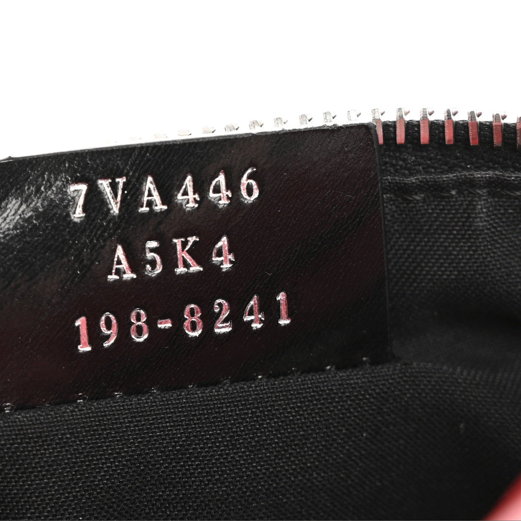 Glazed Fabric Vitello Century FF 1974 Stamp Patch Pocket Belt Bag Rosso