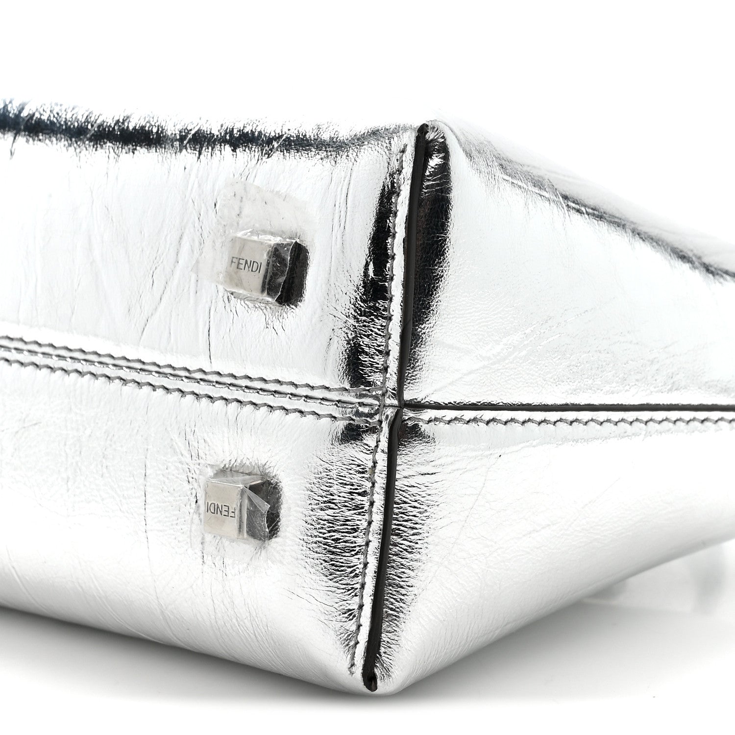 Rock Millenium Logo Embossed Mini By The Way Top Handle Boston Bag Argento