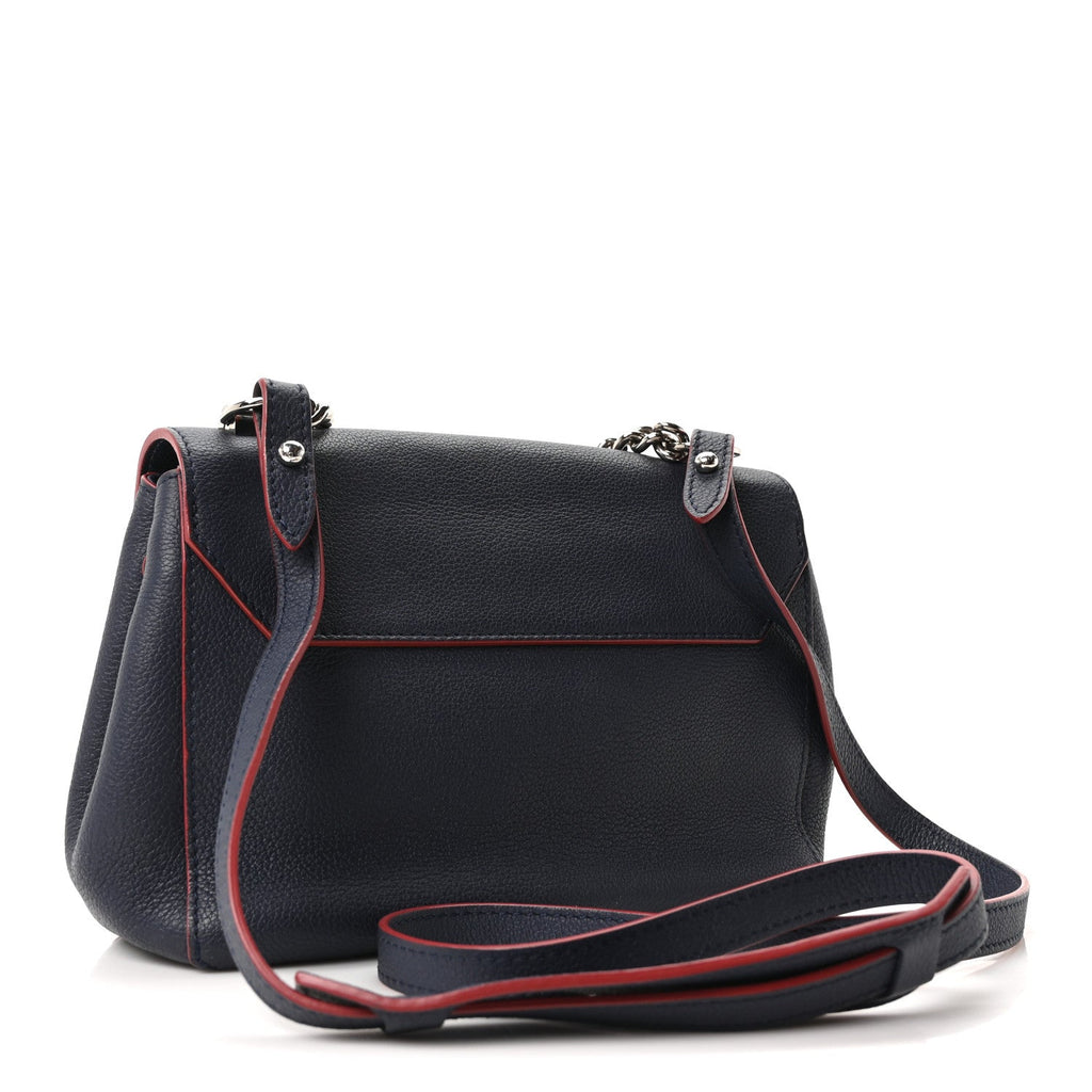 Calfskin Lockme II Chain Bag BB Marine Rouge
