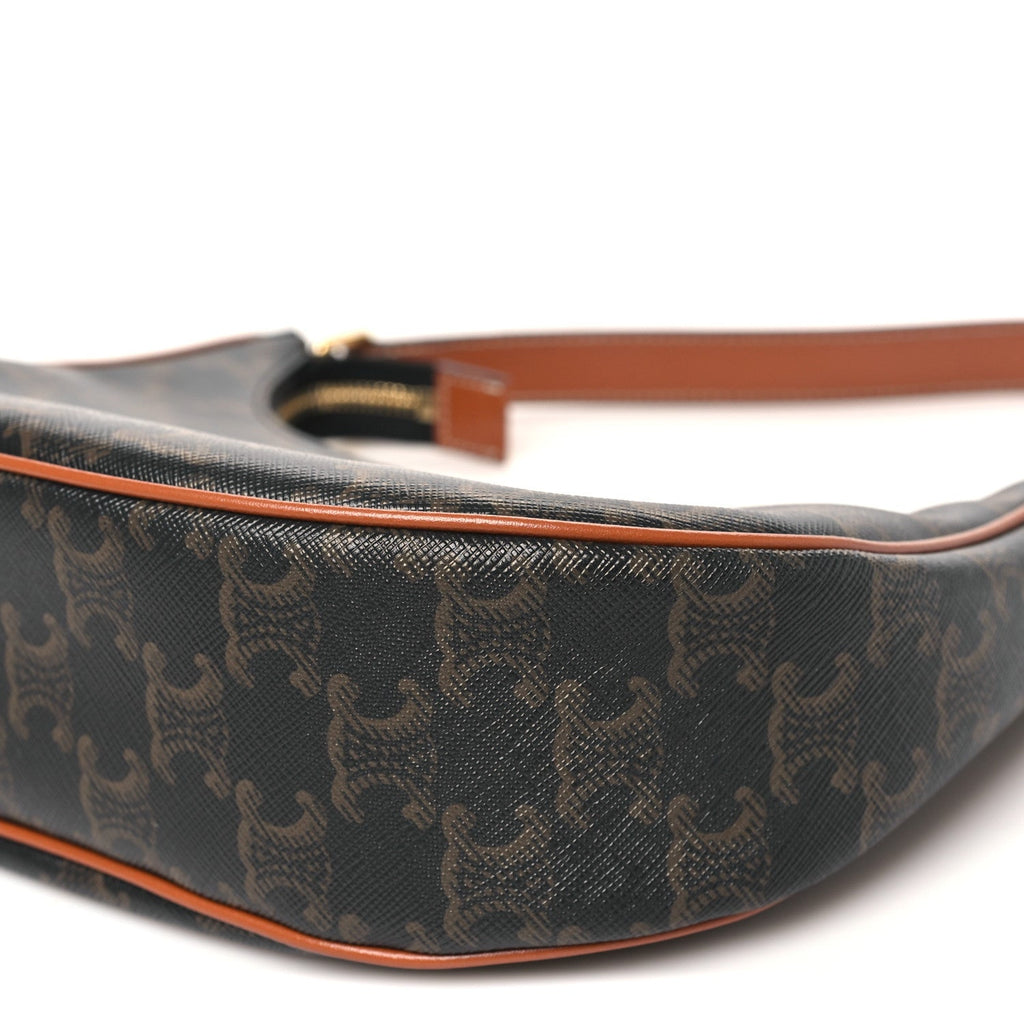 Triomphe Canvas Calfskin Ava Shoulder Bag Tan